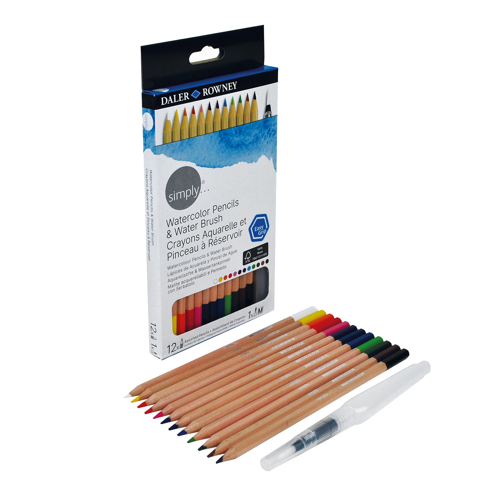 POCHETTE 12 CRAYONS DE COULEURS AQUARELLABLES