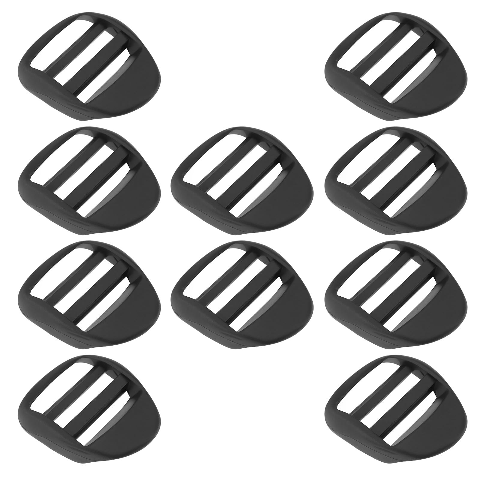 Sg Store 10Pcs 1 Inch 25Mm Plastic Ladder Slider Adjustable Lock Buckles Tri-Glide Slide Clips For Backpack Strap Belt Replacement And Outdoor Gear Repair