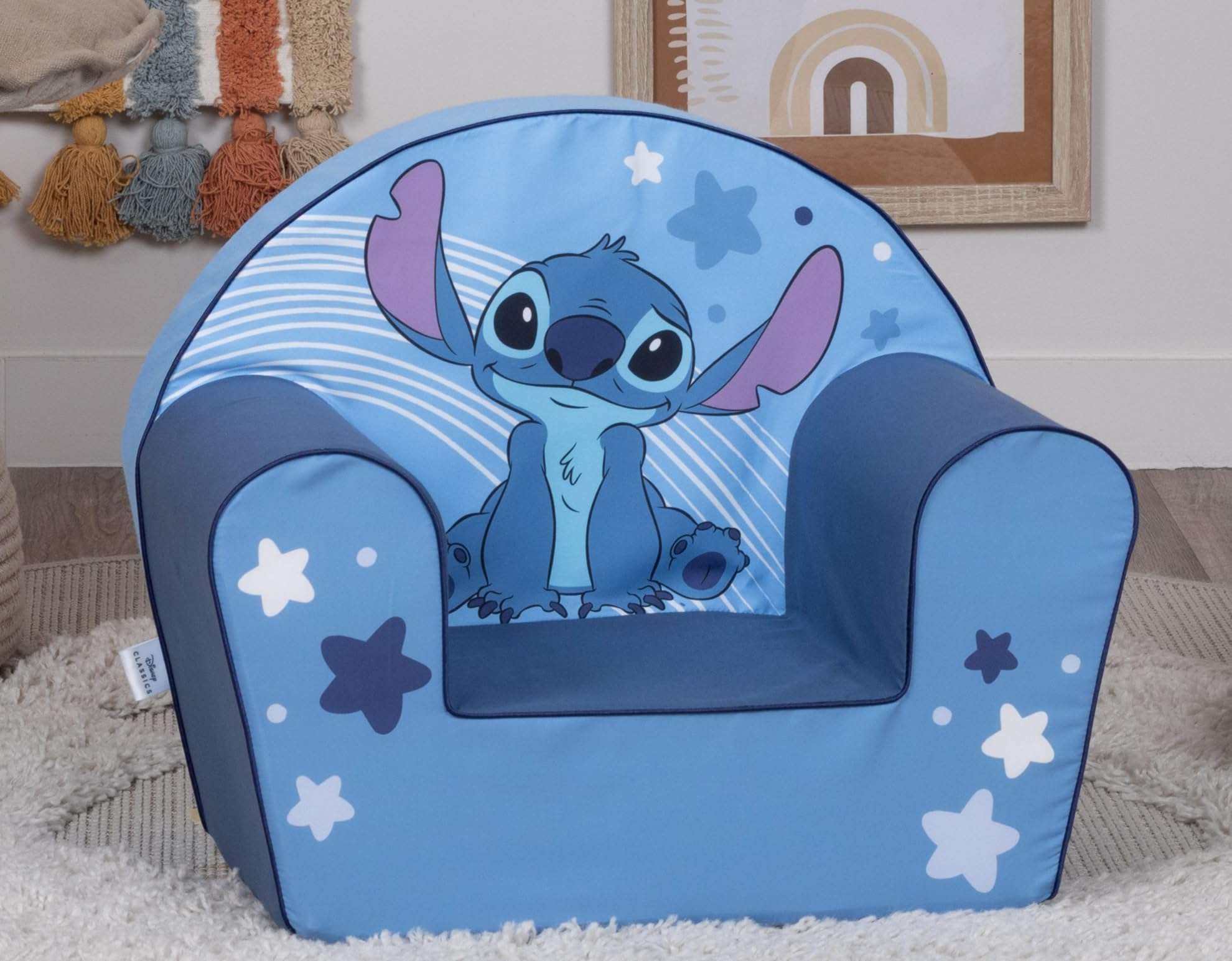 Disney Stitch – Fauteuil Enfant en Mousse, Confort Premium, Dossier Stable Anti-pli, Anti-basculement, Léger – Fabriqué en UE