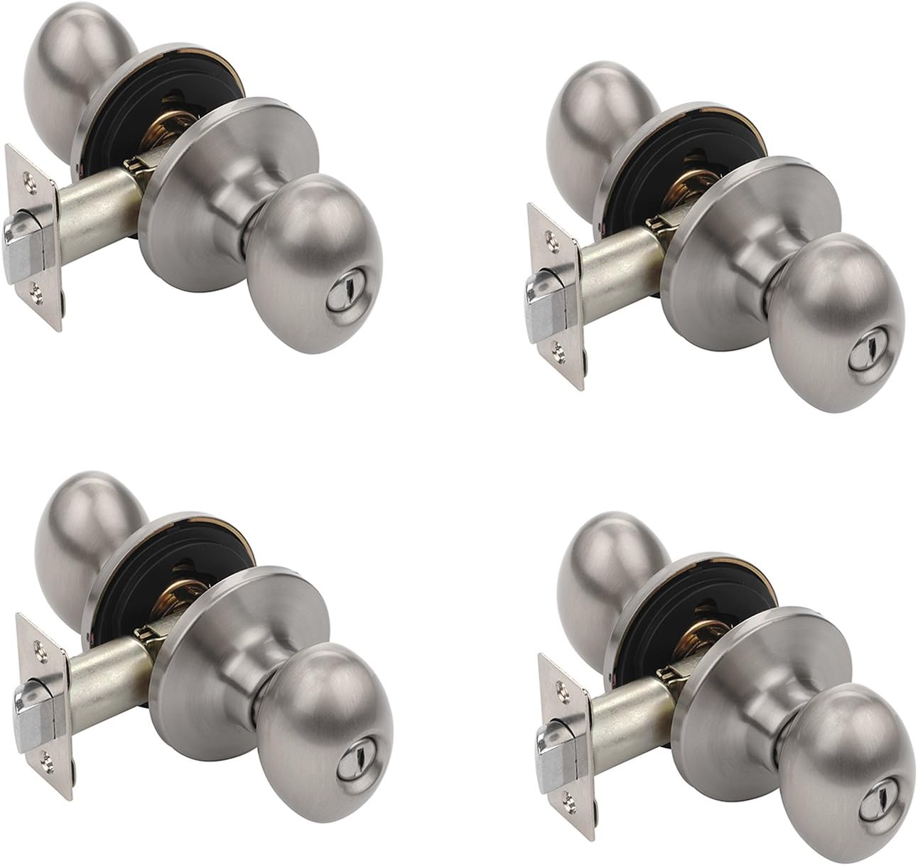 Dynasty Hardware ASP-30-US15 Aspen Privacy Door Knob, Satin Nickel, Contractor Pack (4 Pack)