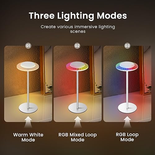 Miniatura 2 de LOFTEK Lámparas de mesa inalámbricas, lámpara de mesa recargable, batería de hasta 55 horas de duración ultra larga, amigables con los ojos,