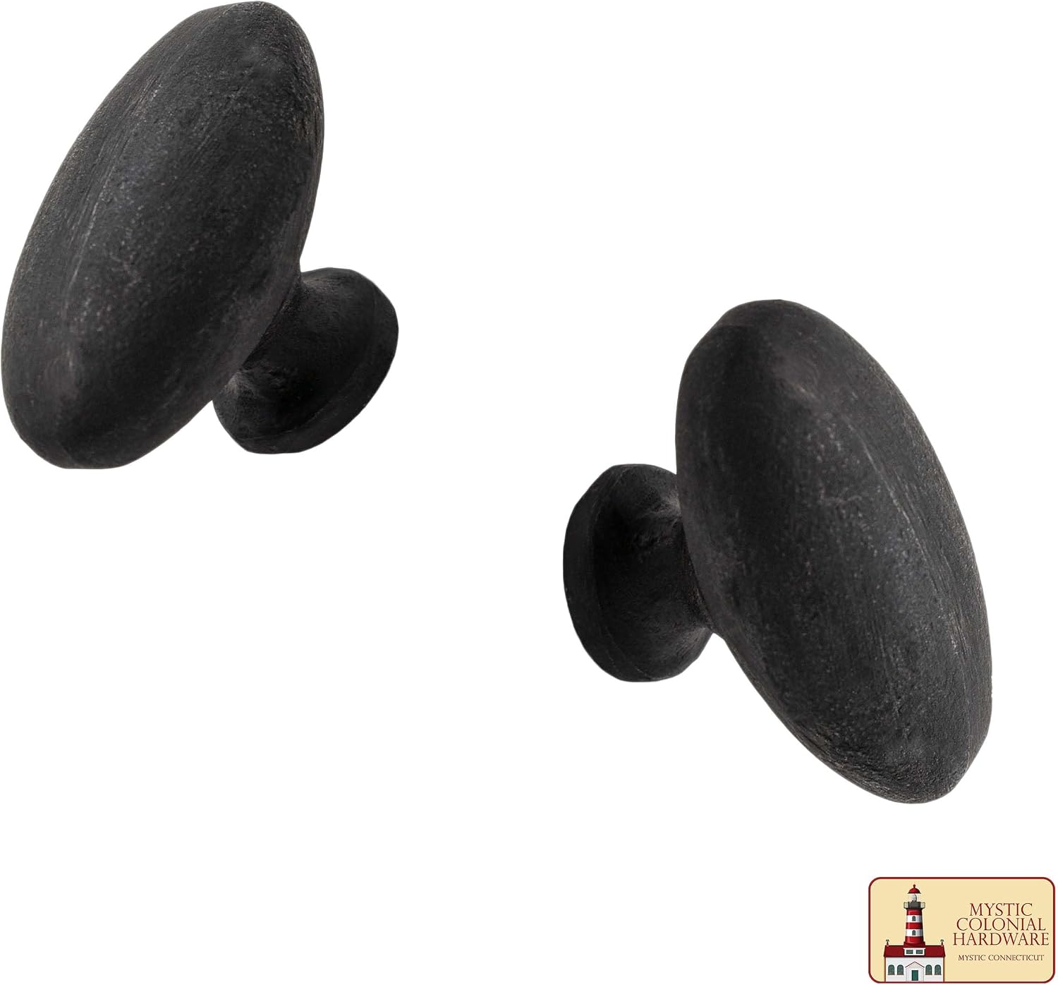 Hand Forged Knob - 1 1/4 Inch Diameter - Rustic Cabinet Hardware (4 Pack, Mystic 3)