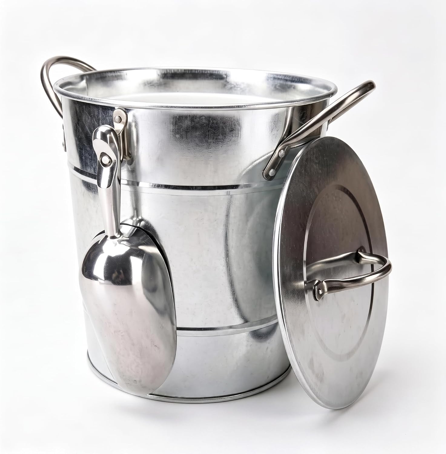 Ice Bucket with Lid & Scoop – 4L Beverage Tub with Handles
