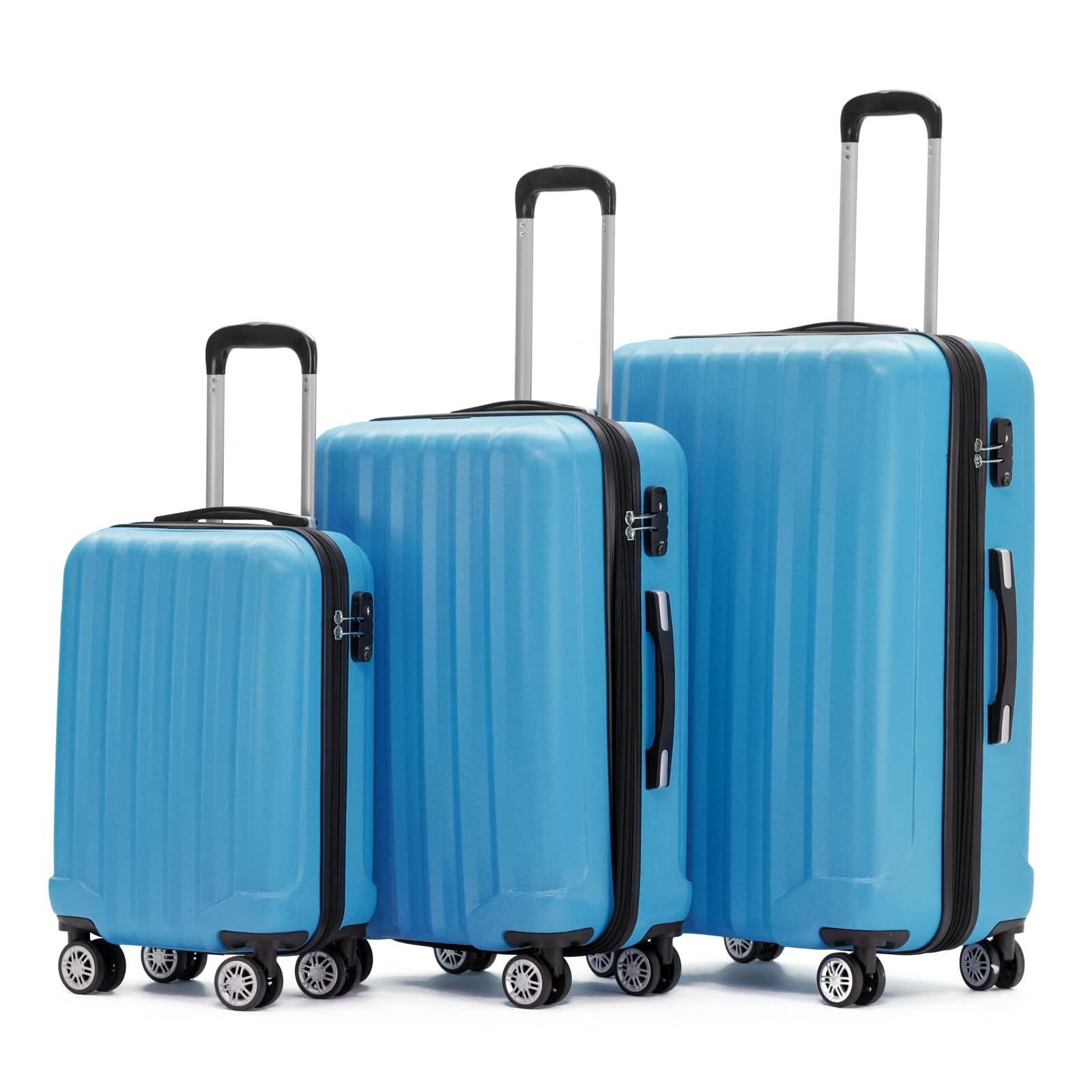 BEIBYE TSA-Schloß 2080 Hangepäck Zwillingsrollen neu Reisekoffer Koffer Trolley Hartschale Set-XL-L-M(Boardcase)