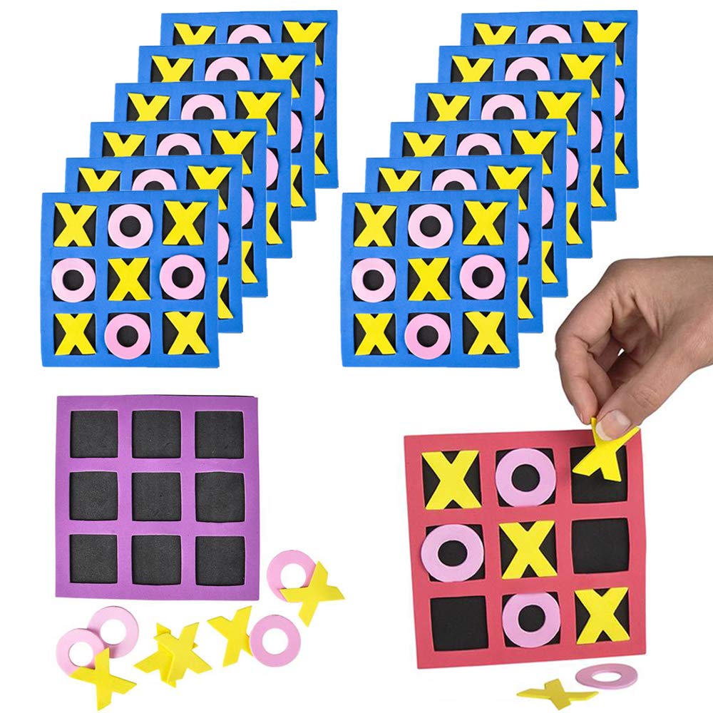 The Dreidel Company Foam Tic-Tac-Toe Game, Great for Bag Fillers, Party Events, Birthdays, Classroom Prizes, and Much More - Foam (12-Pack)
