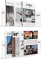 XOHYW 2 Pack Clear Acrylic Wall Mount Magazine Holders - Durable Brochure Display Racks for Office, Waiting Room, Home, Living Room