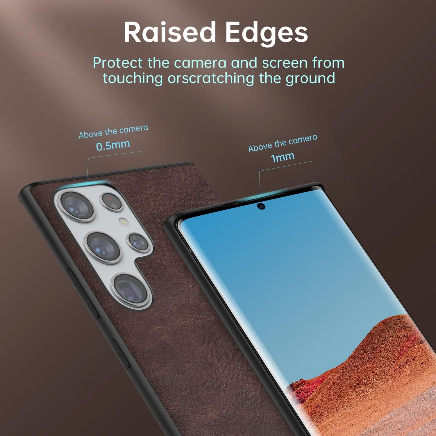 SALAWAT Galaxy S23 Ultra Case, Slim PU Leather Vintage Shockproof Phone Case Cover Lightweight Soft TPU Bumper Hard PC Hybrid Protective Case for Samsung Galaxy S23 Ultra 6.8 Inch 2023 (Dark Brown) - Image 5