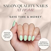 Vista 132 de Glamnetic Uñas a presión – Red Affair Uñas cortas de punta francesa con purpurina roja almendra con un acabado brillante 15 tamaños – Kit de 30