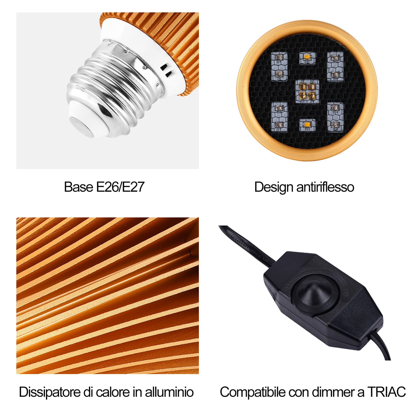 Lampadina UVA UVB per Rettili e Anfibi, 8525 Lampada LED con Luce UV