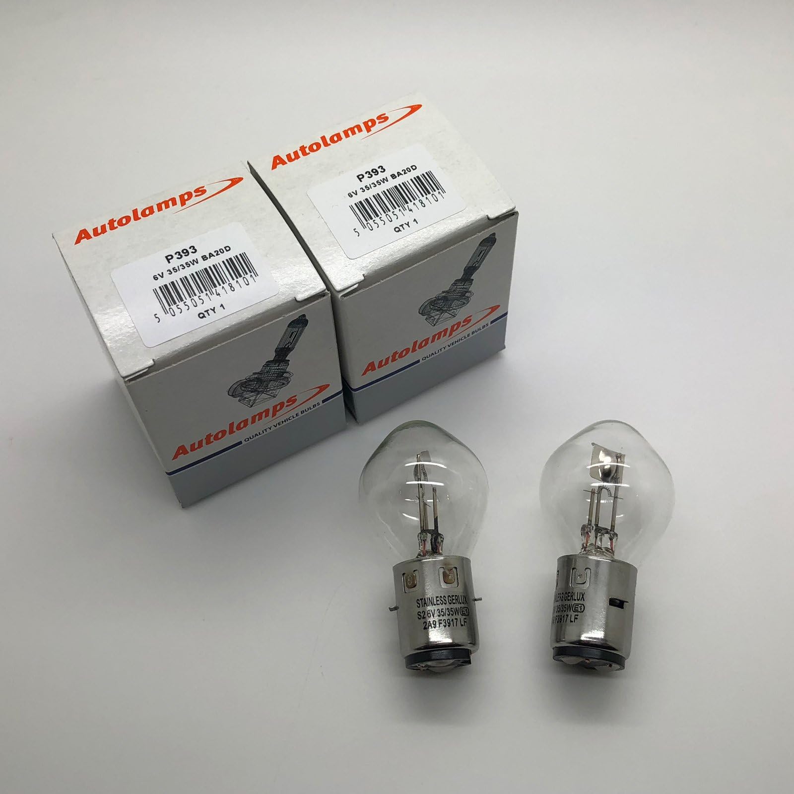 2 x 393 6v 35/35w BA20D Bulb