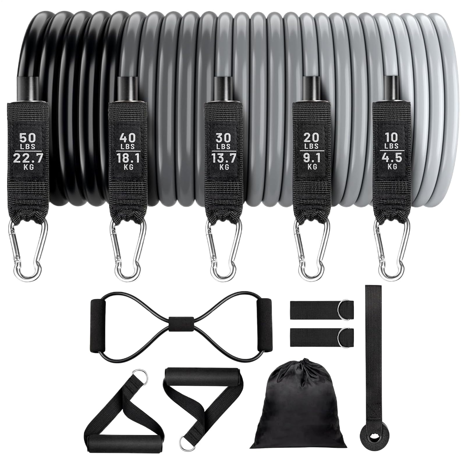 Workout Resistance Straps - Suspension Trainer Bands, Strength Exercise Gear, Elastic Training Kit, Home Gym Fitness Set | Versatile Equipment for Garage Studio Yoga Pilates Full Body Workouts