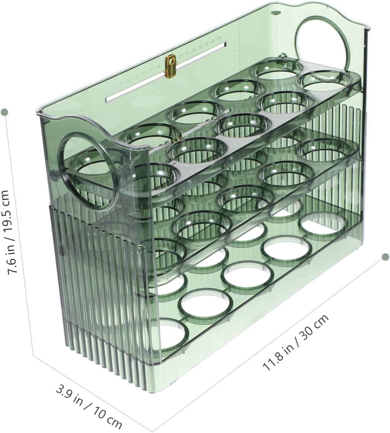 Egg Holder for Refrigerator Egg Storage Container Capacity Egg Organizer with Vertical Design for Kitchen Home Restaurant Use Transparent