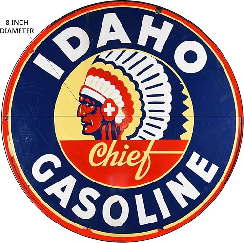 Miniatura 3 de Brotherhood Letrero de gas vintage de reproducción de letreros de metal vintage, letrero redondo de metal para garaje y hogar, 8 pulgadas de