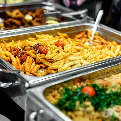 Miniatura 4 de Kweetle Paquete de 4 bandejas de hotel de 4 pulgadas de profundidad para mesa de vapor, tamaño completo con tapa, 20.9 x 12.8 x 4 pulgadas, sartenes