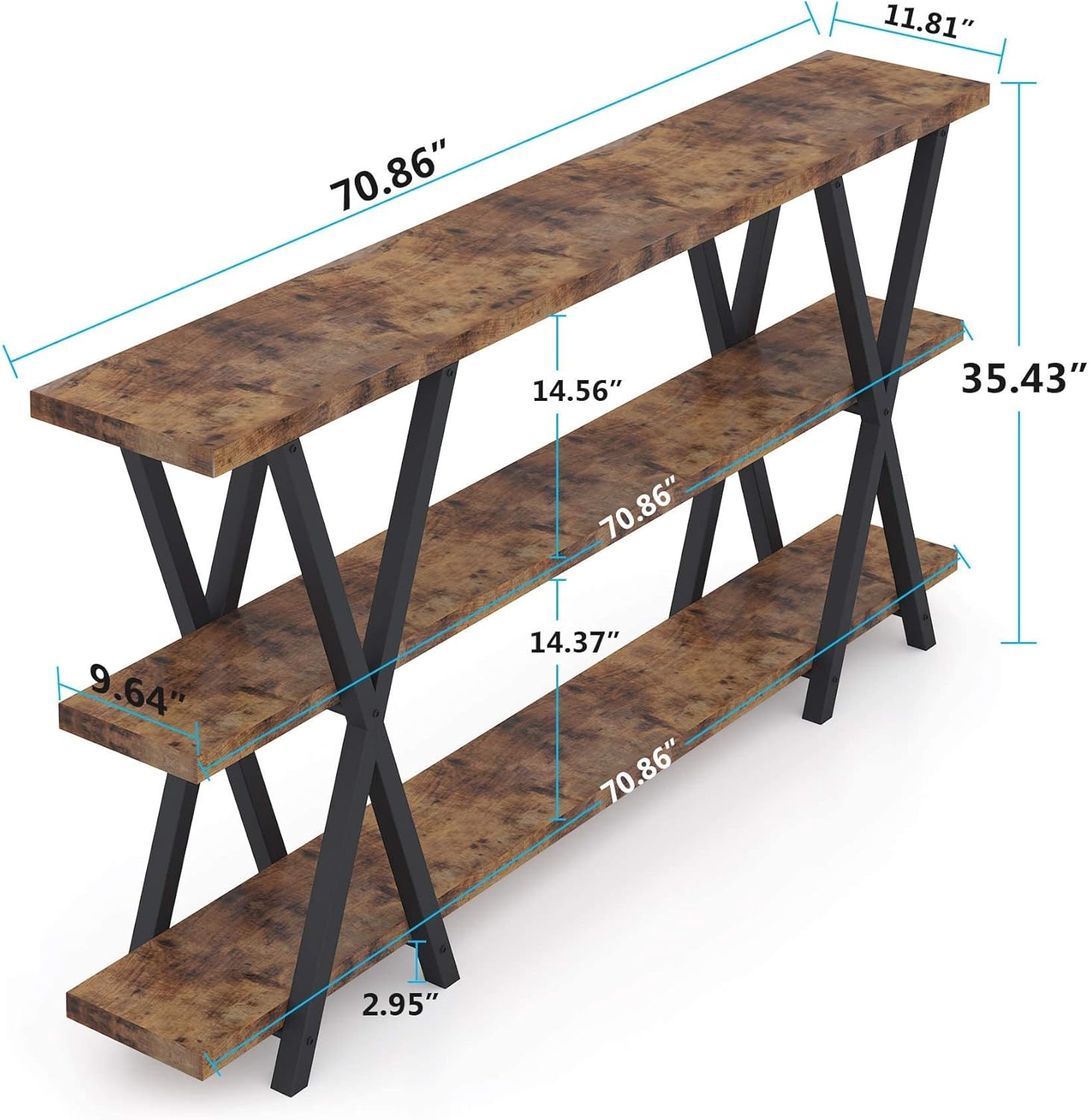 Sofa Table, TV Console Table, Narrow Long Sofa Table with Storage for Entryway, Living Room, 70.8 Inches : Home & Kitchen