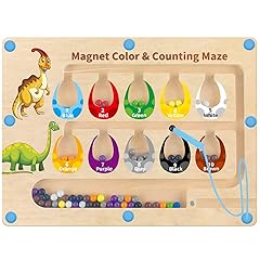 HONGID Dinosaur Toys,Magnetic Color and Number Maze, Montessori Toys for 2 3 4 5 Year Old,Learning Educational Sensory Toys for Toddlers and Kids Boys Girls,Christmas Stocking Stuffers for Kids