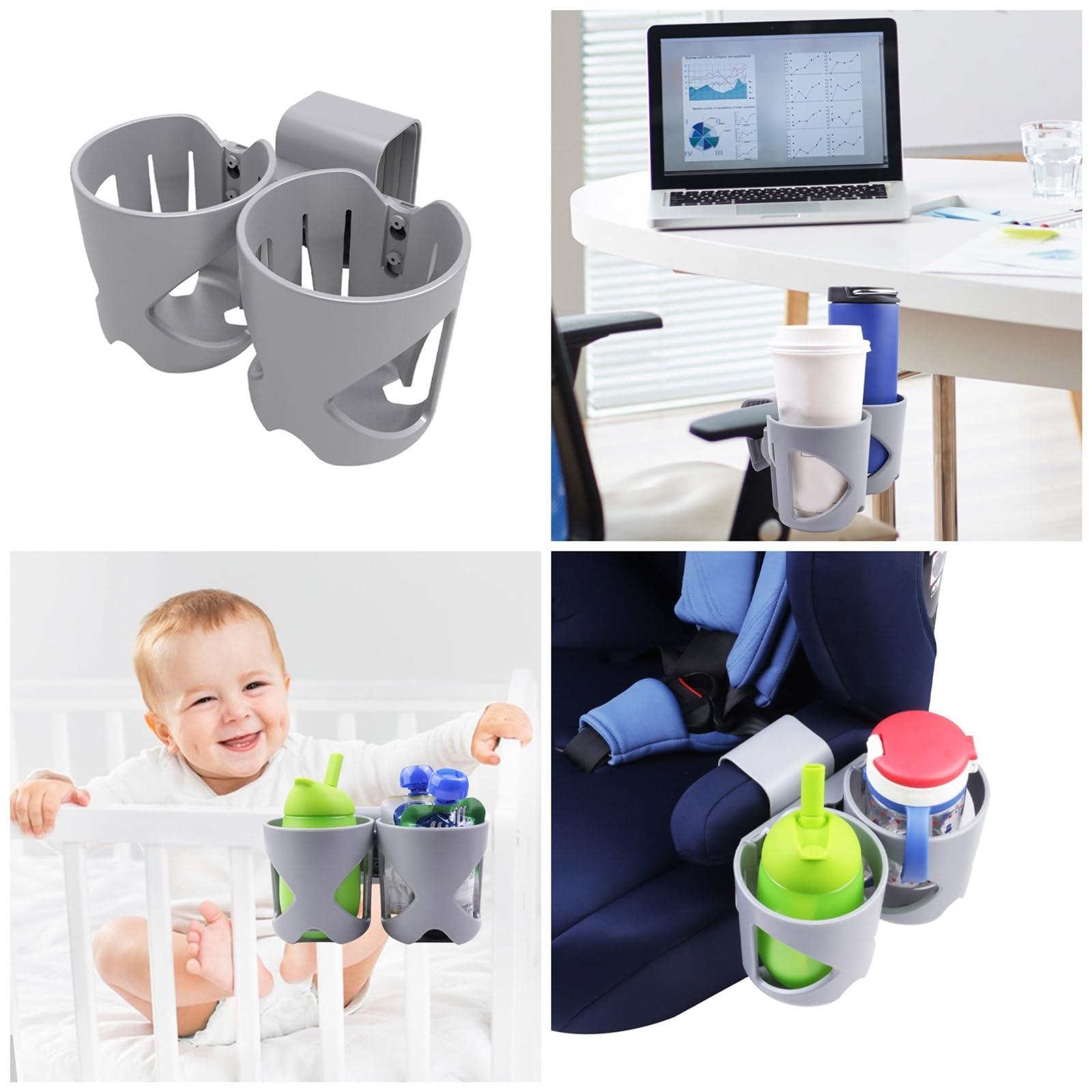 Child Cup Holder Stand 2 in 1 Snacks Organsier Rack for Car Seats and Strollers Compatibility with Most Models