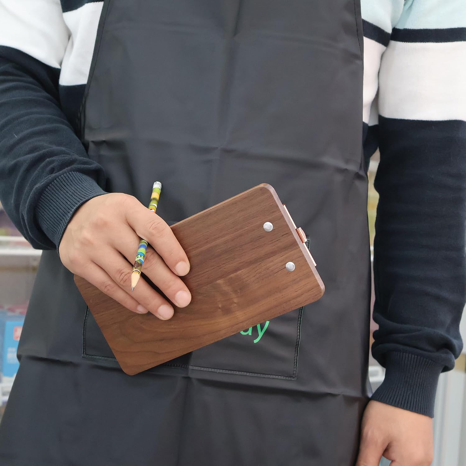 Walnut Wood Clipboard with Stand Set - High Hardness Furniture Grade Material, Handmade Small Clipboards for Holding Long Receipts, Bills, & Reservation Notices