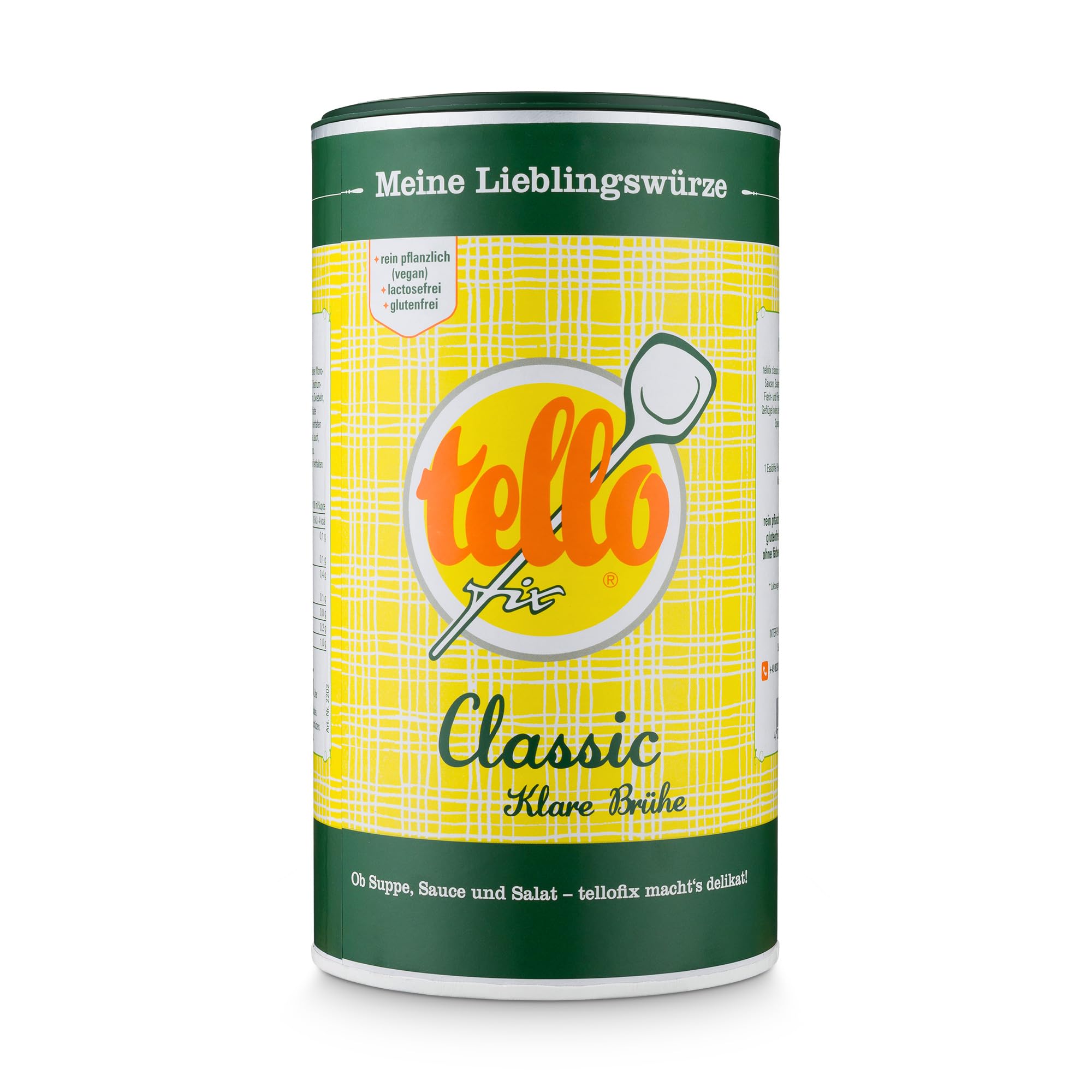 tellofix Classic Klare Brühe 3x900g, Gemüse Brühe, Universal-Würzmittel, kalorienarm, glutenfrei, lactosefrei, vegan