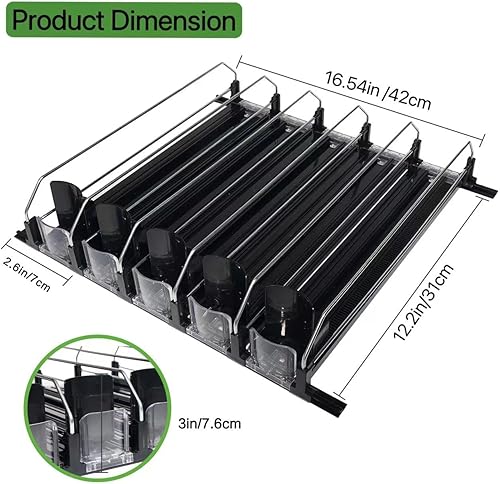 Miniatura 2 de Organizador de bebidas para nevera, dispensador automático de latas de soda para refrigerador, dispensador automático de botellas de cerveza con