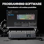 Clavier de jeu sans fil EPOMAKER Aula F108 avec batterie de 4000mAh, clavier mécanique pleine taille disposition US avec 108 touches hot-swappable, RGB, pour Mac/PC/Android (Dégradé noir)