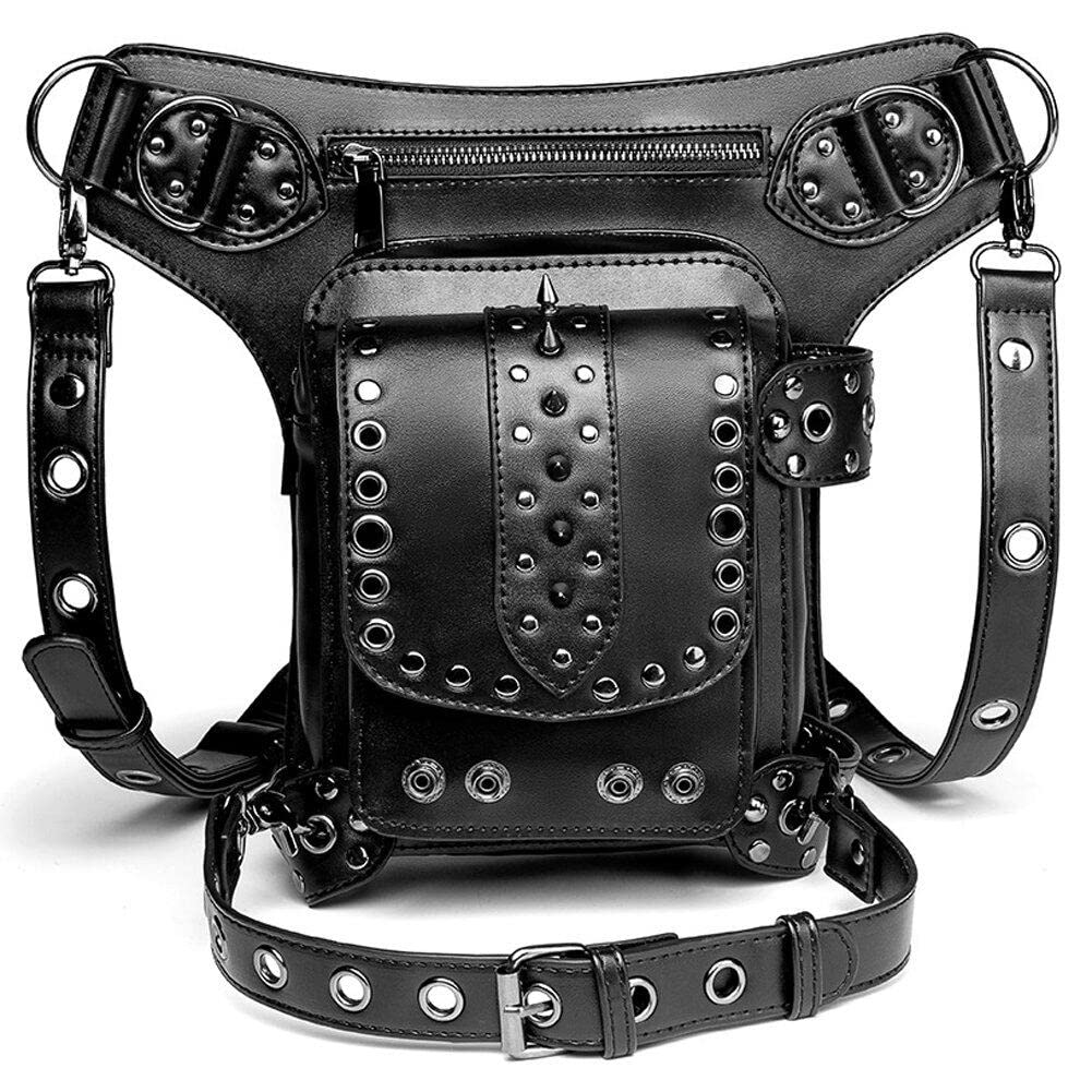 Sac gothique à taille multifonctionnel avec sangles et poches zippées