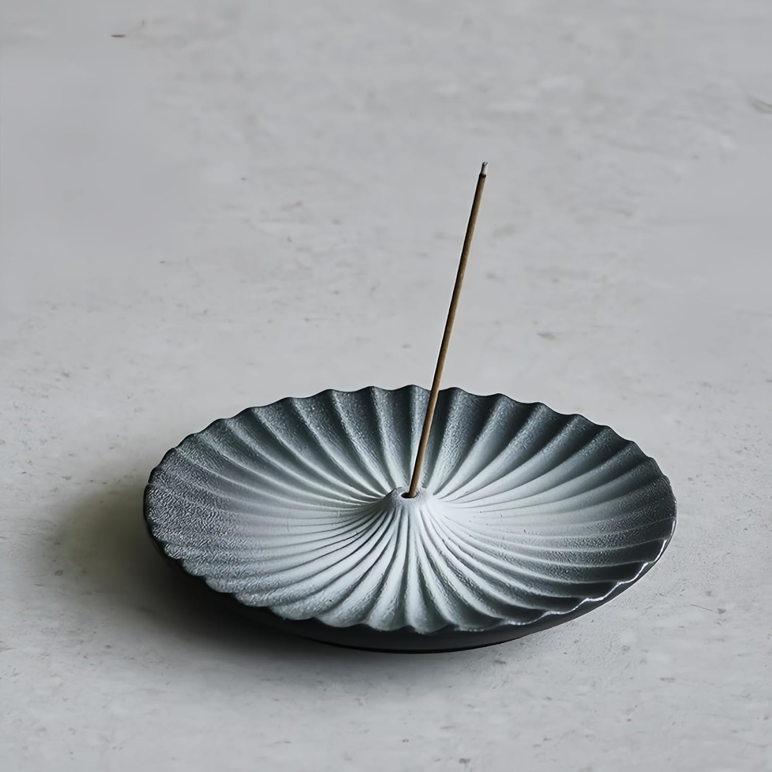 Japanese Style Ceramic Incense Holder – Fuji Mountain Design, Handmade Zen Incense Burner Plate, Large Modern Aromatherapy Holder for Home & Bedroom (Fuji Incense Holder)