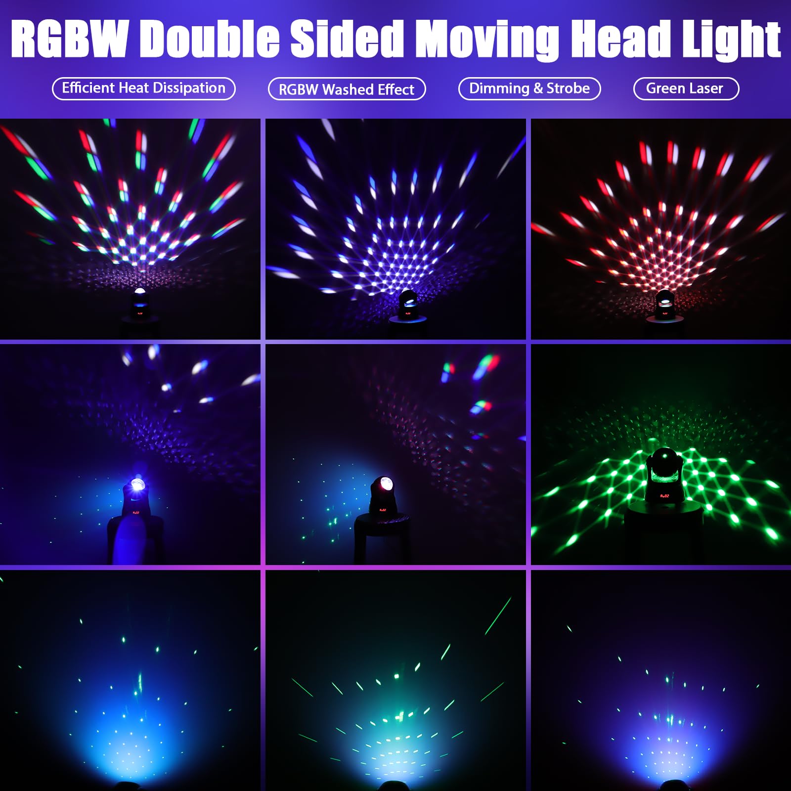 Discokugel, U`King Partylicht Mini Moving Head Bühnenlicht Party Lichter mit d-mx512 Control,RGBW für Party/Bar/Geburtstag/Hochzeit/Live Show/Halloween