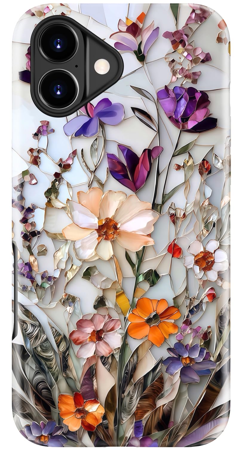 Goodon for iPhone 17 Pro Max Case Cute, Preppy Floral Design,Slim Silicone Protective Hard Cover, Wireless Charging Compatible Aesthetic Glossy Y2K Phone Cases for Women Girls, Marbled Floral Veins — view 32