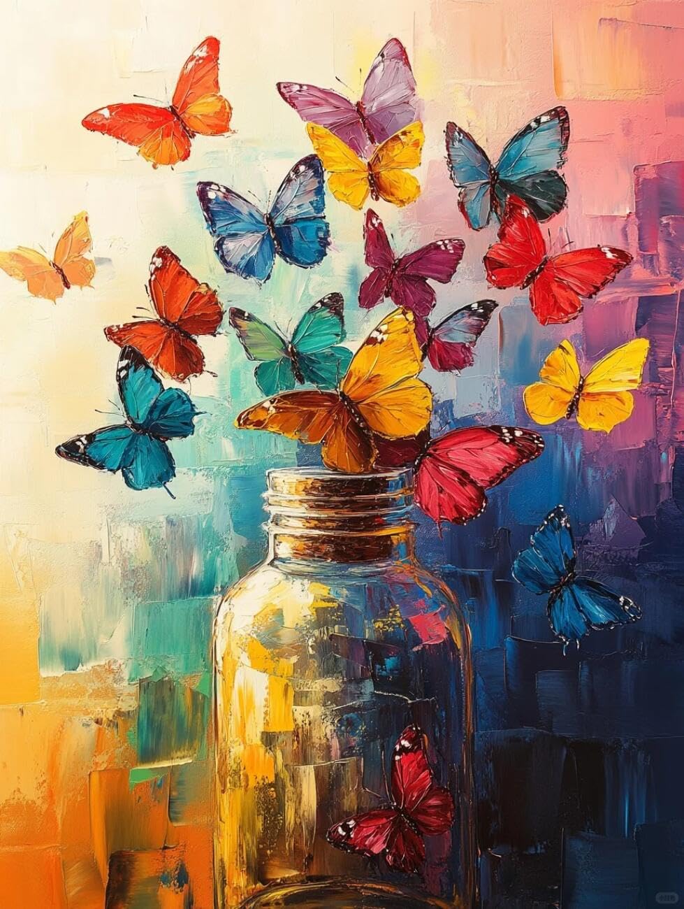 Henypt Cross Stitch Kit Butterflies and Bottles DIY Needlepoint Set for Beginners The Elderly with Accessories Handmade DIY/Gifts 14CT 50x70cm