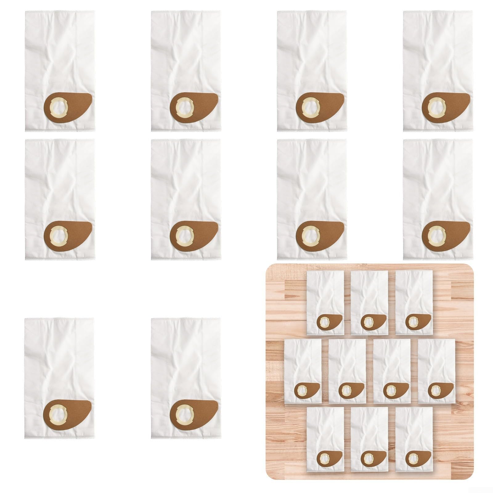 Paquete de 4 bolsas de polvo para aspiradora de 18 L compatibles con nilfisk Buddy II Wet and Dry Series 81943048 para limpieza del hogar, garaje o taller (paquete de 10)