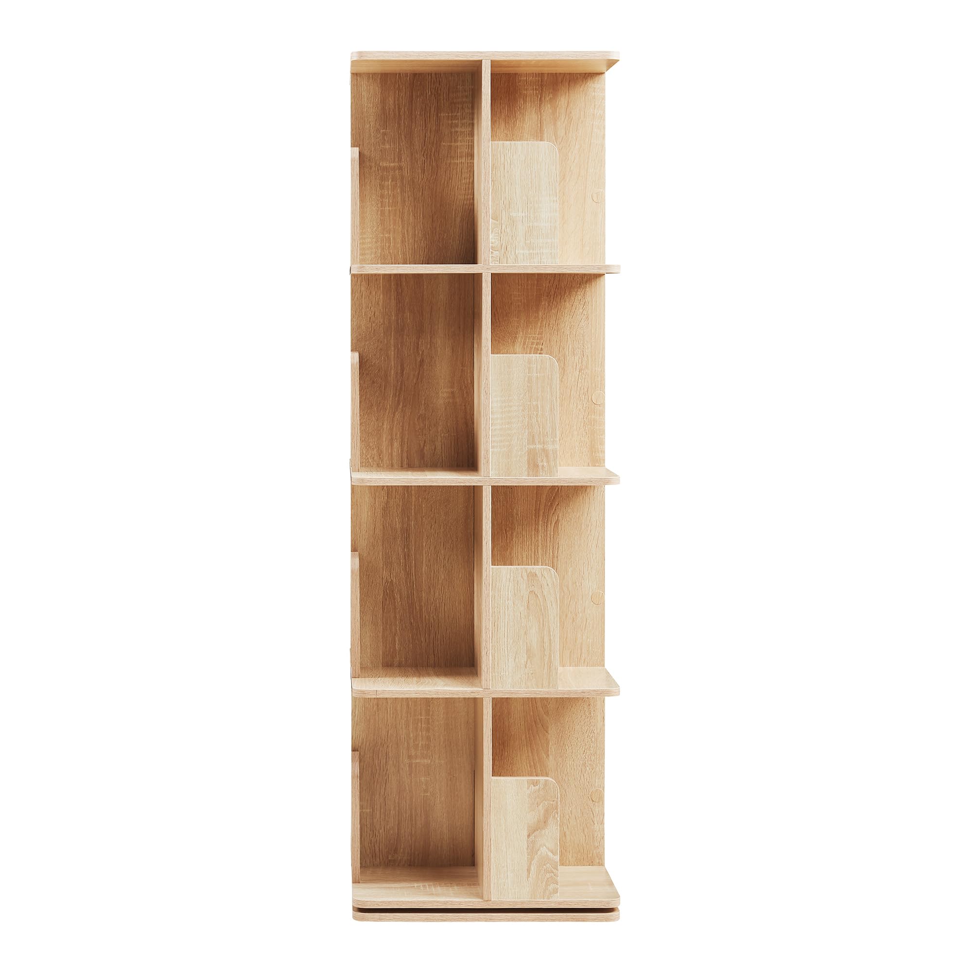 [en.casa] Libreria Girevole per Cameretta Scaffale Rotante per Bambini con 4 Livelli Mobile Porta Libri Salvaspazio 129 x 40 x 40 cm Effetto Rovere