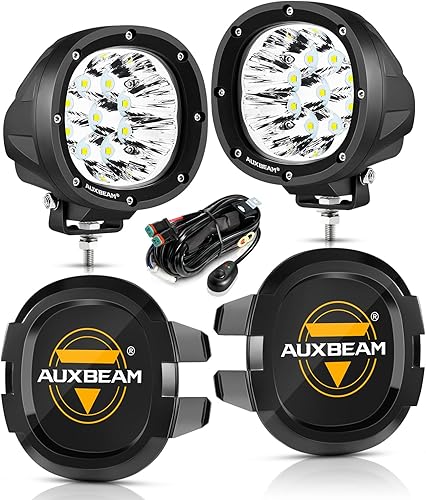 Auxbeam Luces LED redondas de 4 pulgadas y 90 W con cubiertas de luz negras para todo terreno, luces de punto superbrillantes, luces de conducción disponible en Yaxa Venezuela