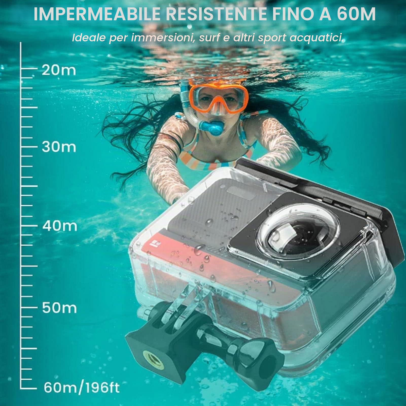 Custodia da Immersione per One RS, per , Custodia Subacquea Impermeabile 30M, Custodia Protettiva per Action Cam