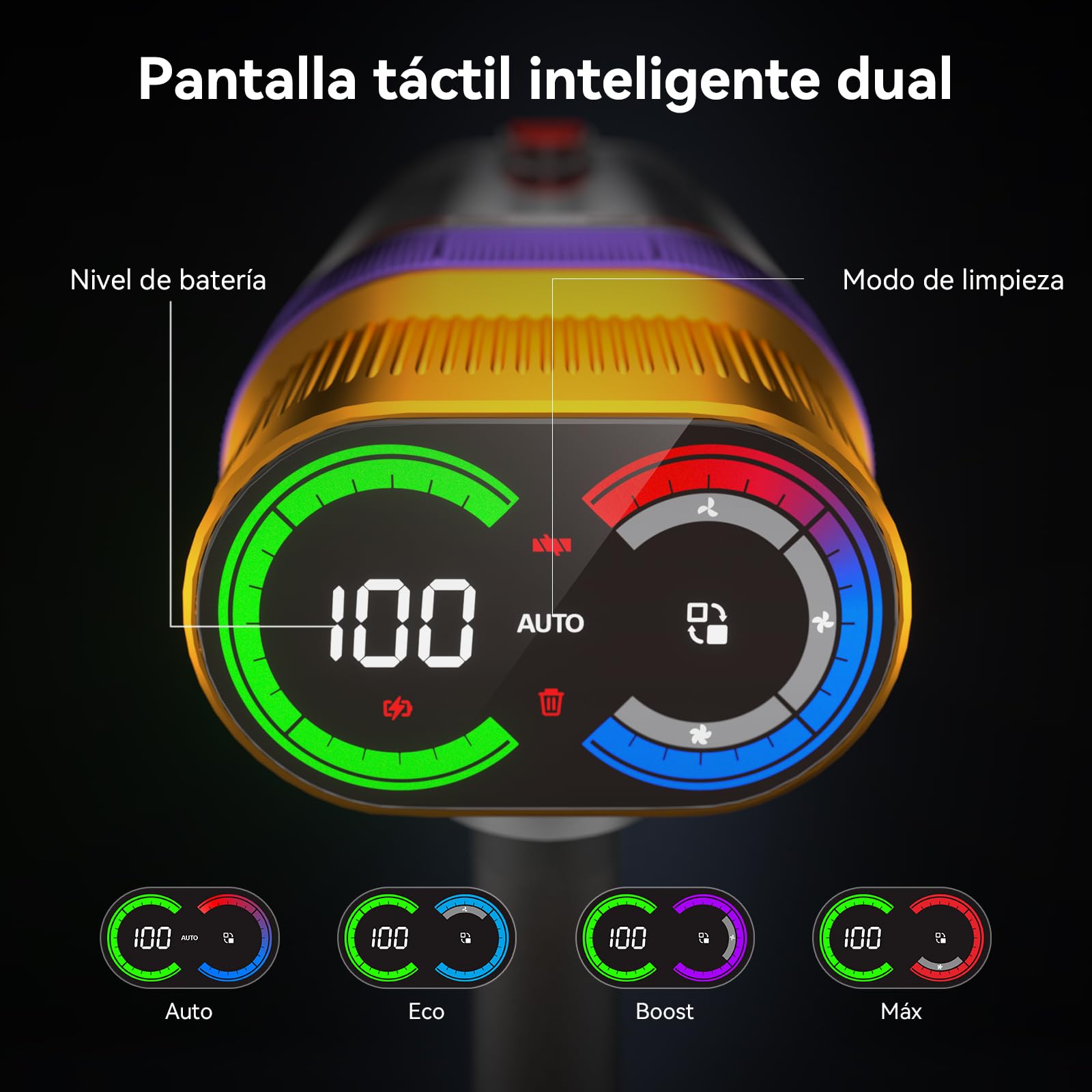 Vistefly V15 Ultra Aspiradora sin Cable, 58kPa/600W/70Mins Aspiradora Escoba Sin Cable, Cepillo Antienredos y Sistema de Filtración HEPA, Apto para Pelo de Mascotas, Apto para Alfombras y Suelos Duros
