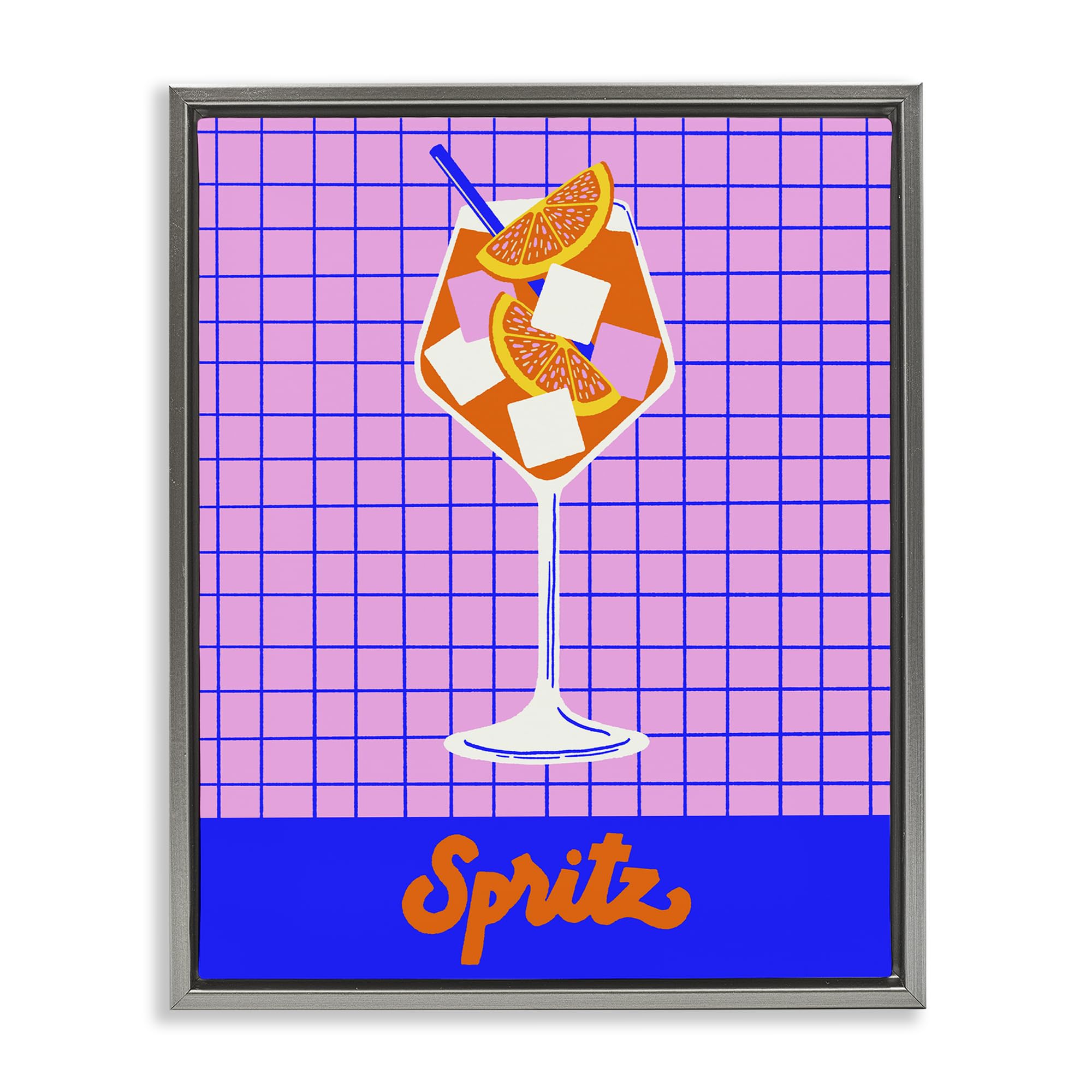 Stupell Industries Luster Gray (Matte) 'Colorful Summer Spritz Drink', Floating Frame Canvas Art, Gray, 25 X 31 Inches, Easy To Hang And Sturdy, Made In Usa, By Indira Prieto | Indysign