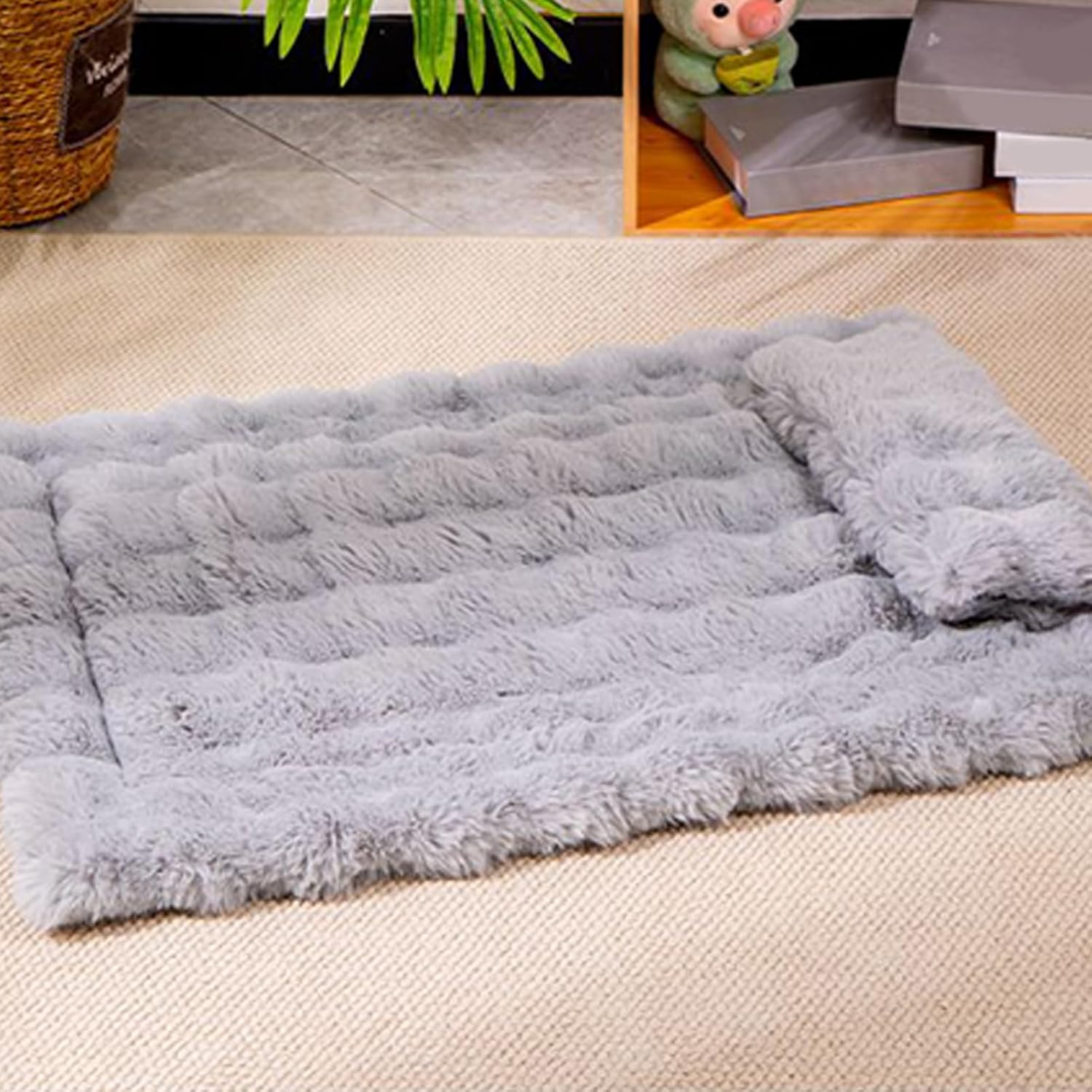 Washable Cat Mat Bed with Warm Detachable Pillow, Comfortable Sleeping Pad for Cats, Dogs, Puppies, or Kittens, Suitable for Small, Medium, Large Pets, Indoor Use, Couch, Floor, Crate, or Kennel