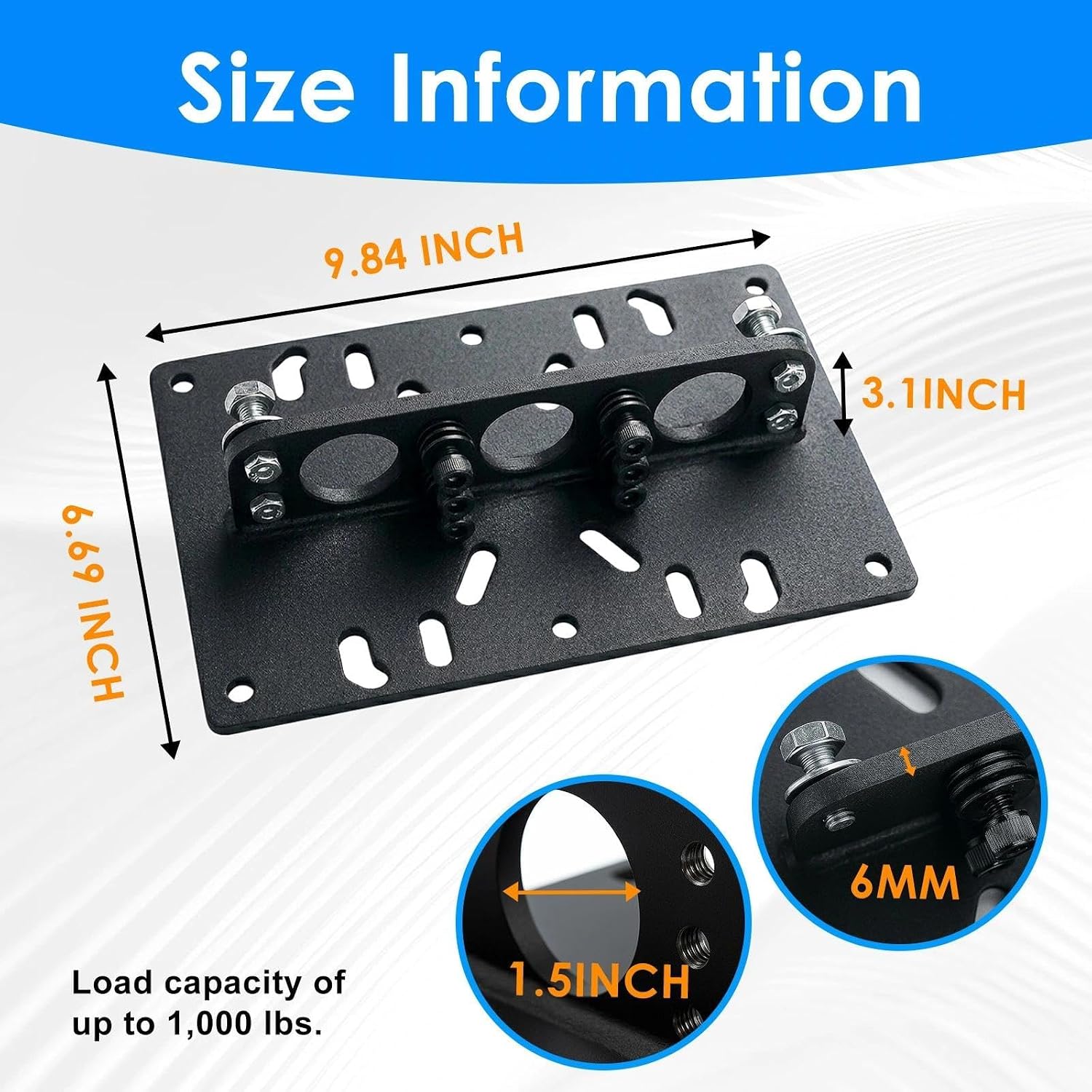 LS Engine Lift Plate, Carburetor Lift Bracket, Engine Lift Bracket up to 1,000 lbs, Heavy-Duty Steel Construction and Easy Installation, Fits LS Gen III/IV and Chevy Ford SBC BBC.