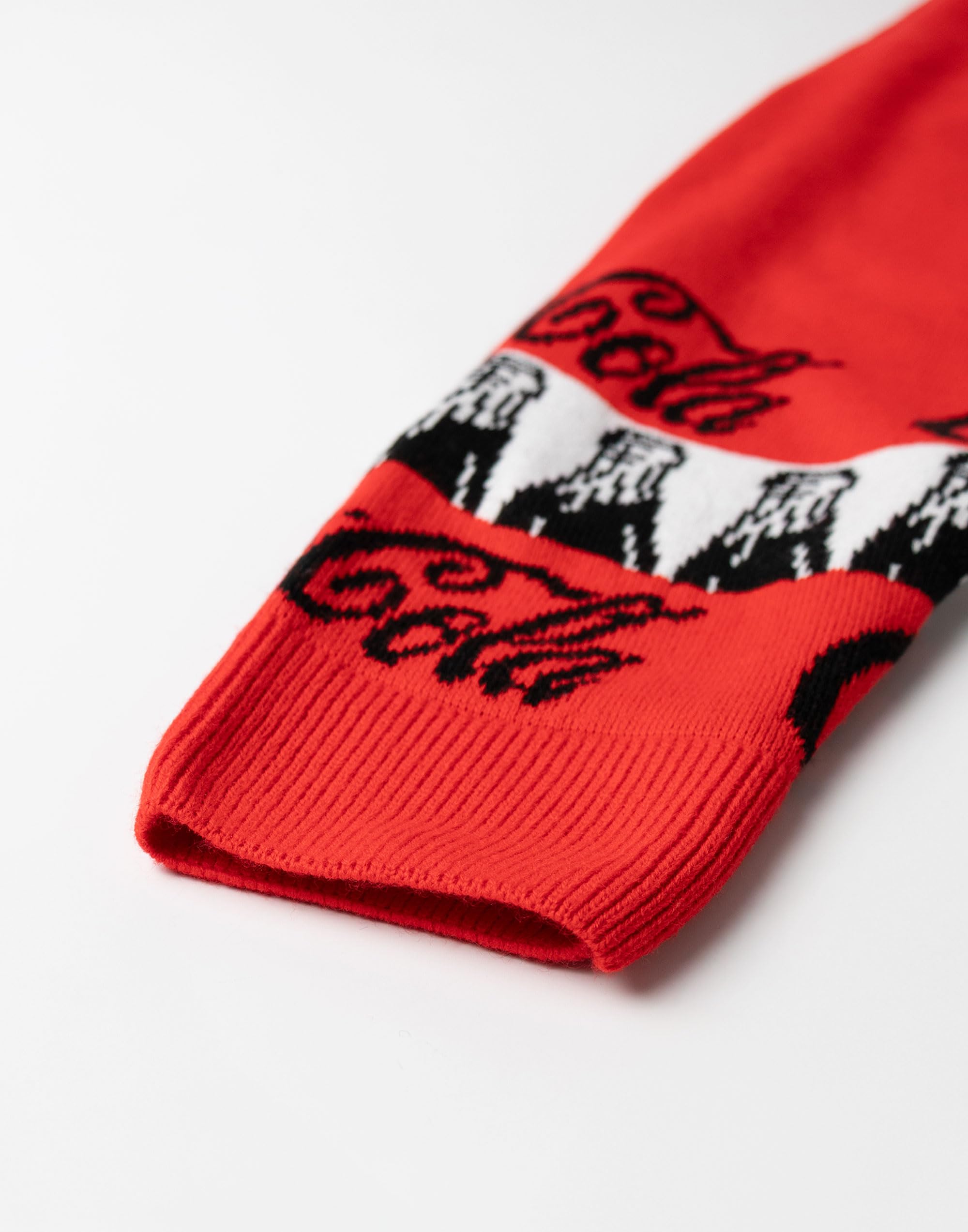 Coca-Cola Maglione Natalizio da Uomo con Logo Fair Isle Rosso | Maglione Girocollo a Maniche Lunghe per Le Feste | Abbigliamento Festivo per Natale