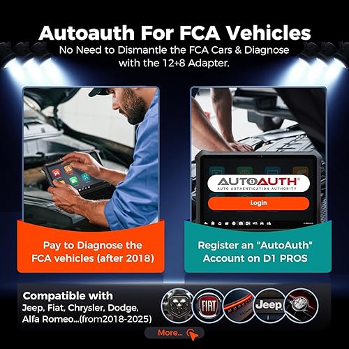 Miniatura 6 de OTOFIX Escáner de diagnóstico de codificación D1 PROS ECU, herramienta de escaneo bidireccional, 2 años de actualizaciones, FCA Renault SGW, 5X