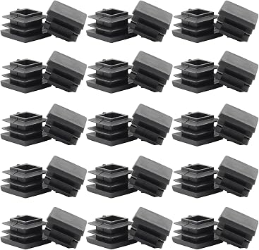 Zorfeter 30 Pcs 3/4 Inch Square Black Plastic Plugs, Fit for 3/4 Inch Square Metal Tube, Tubing End Caps for Fence and Chair Legs
