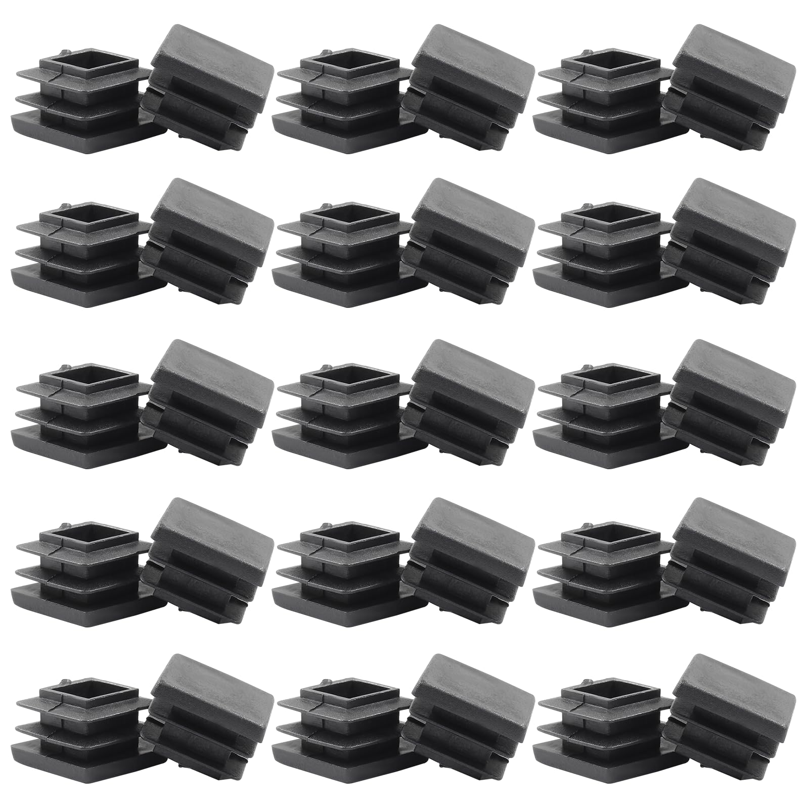 Zorfeter 3/4 Inch Square Black Plastic Plugs, 30 Pcs