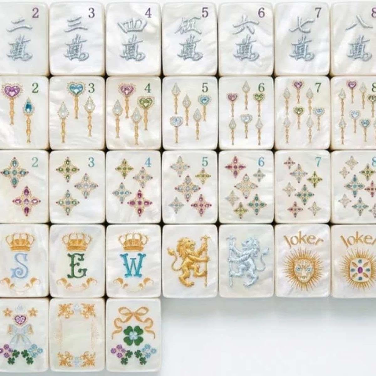Juego de Mahjong Americano 160 Fichas de Acrílico Grabadas con Dados