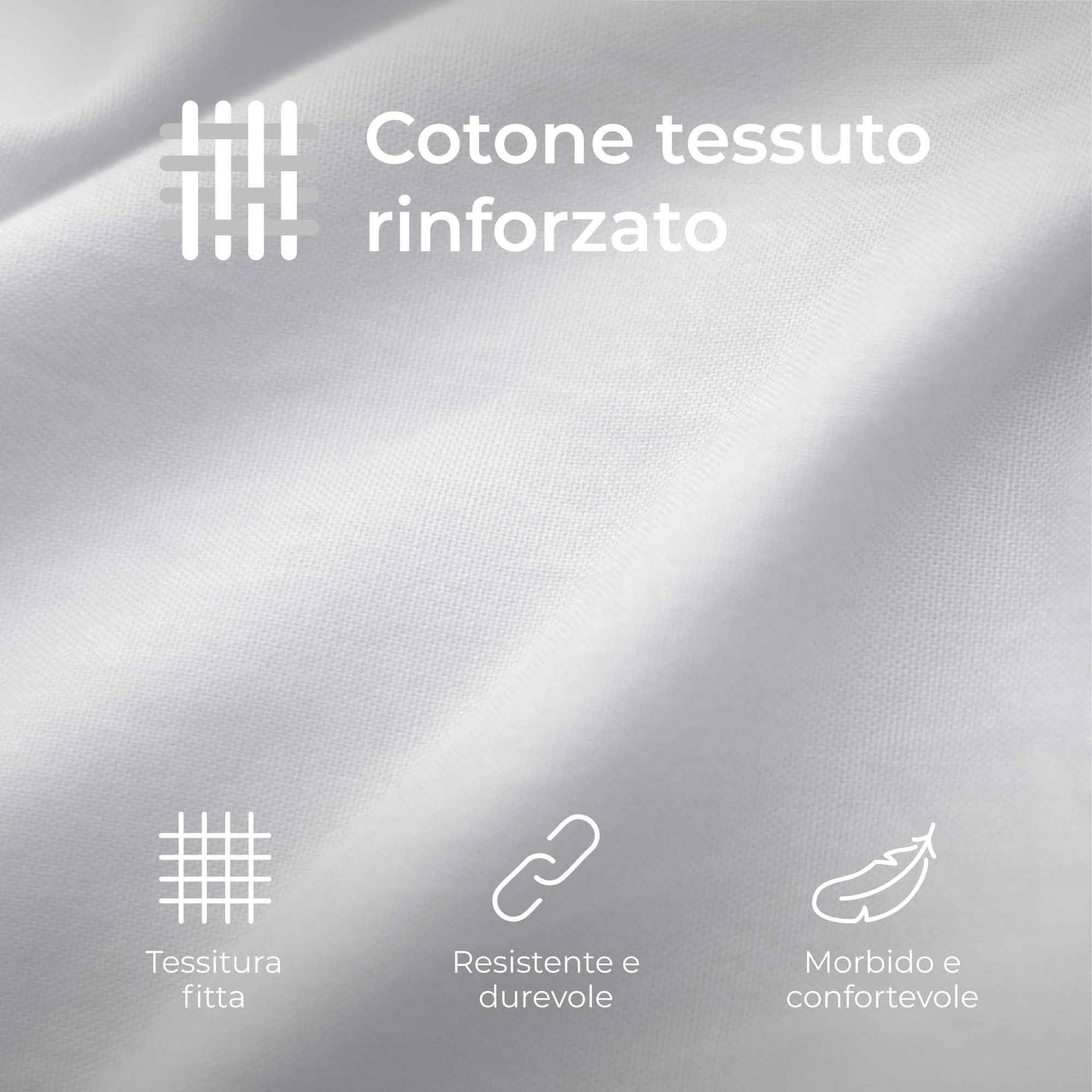 Federe 40x70 Cotone Rinforzato (Set da 2) - Bianco - Trama Fitta a 57 Fili/cm² - Federe Cuscini 40x70 cm - Federe Cuscino 40x70 Certificate Oeko Tex - Dreamzie