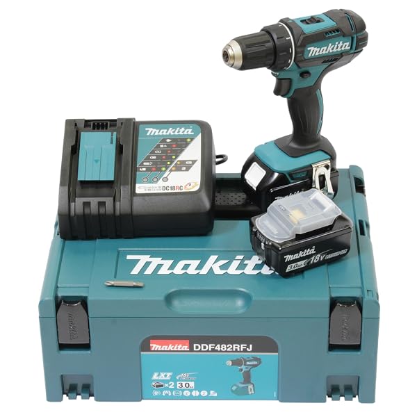 Makita DDF482RFJ Akku-Bohrschrauber Set im Makpac