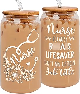 Nurse Gifts - Nurse Gifts for Women - Christmas Gifts for Nurses, Nurse Appreciation Gifts - Gifts for Nurses, Nursing Gifts, Nurses Gifts - Nurse Practitioner Gifts for Women - 16 Oz Can Glass