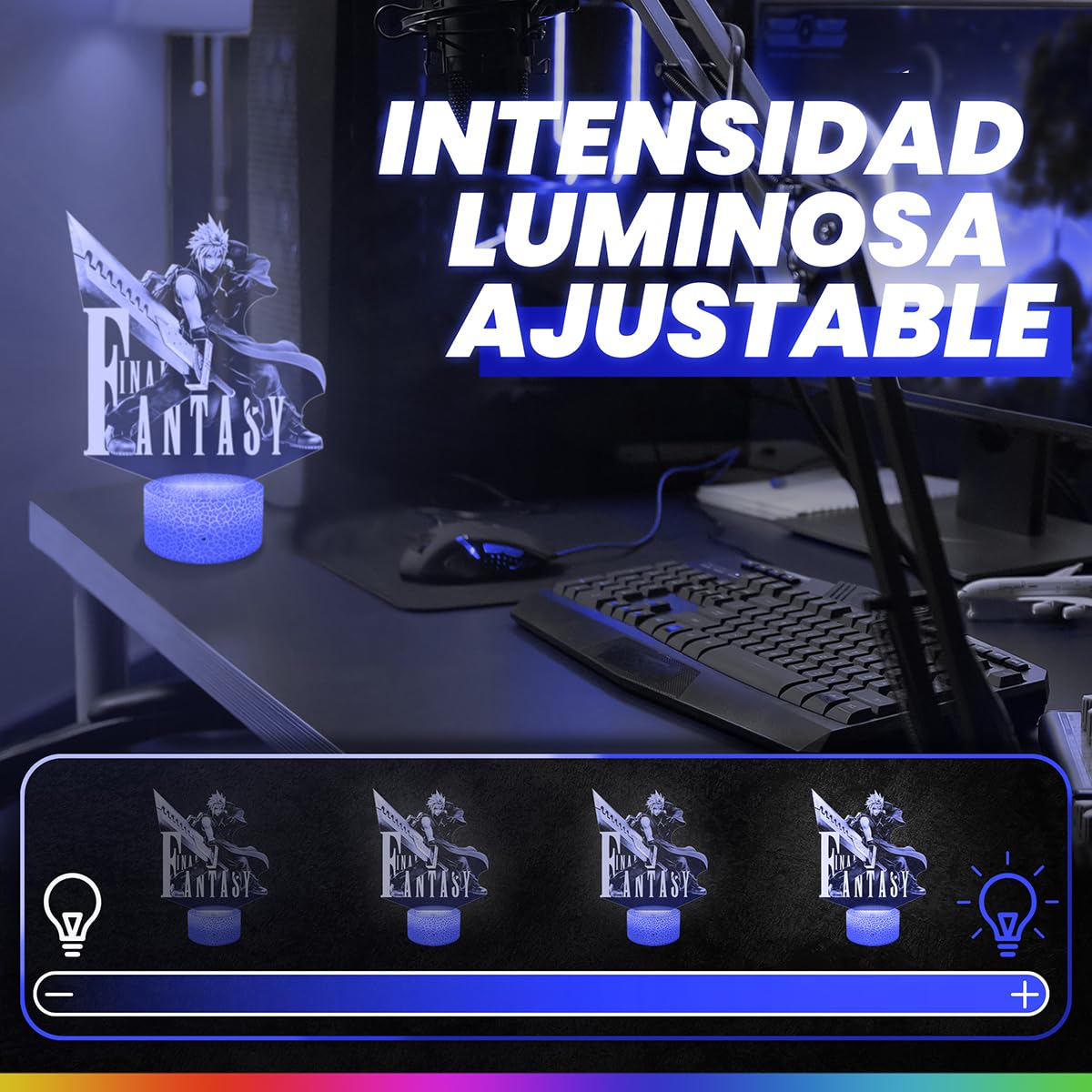 Lampephoto.fr - Lámpara 3D Final F Decoración Cuarto para Niños, Objeto de Videojuegos para Jugadores, Idea de Regalo, Lámpara de Noche, Idea de Regalo Original para Ado En Navidad, Merchandising TOP