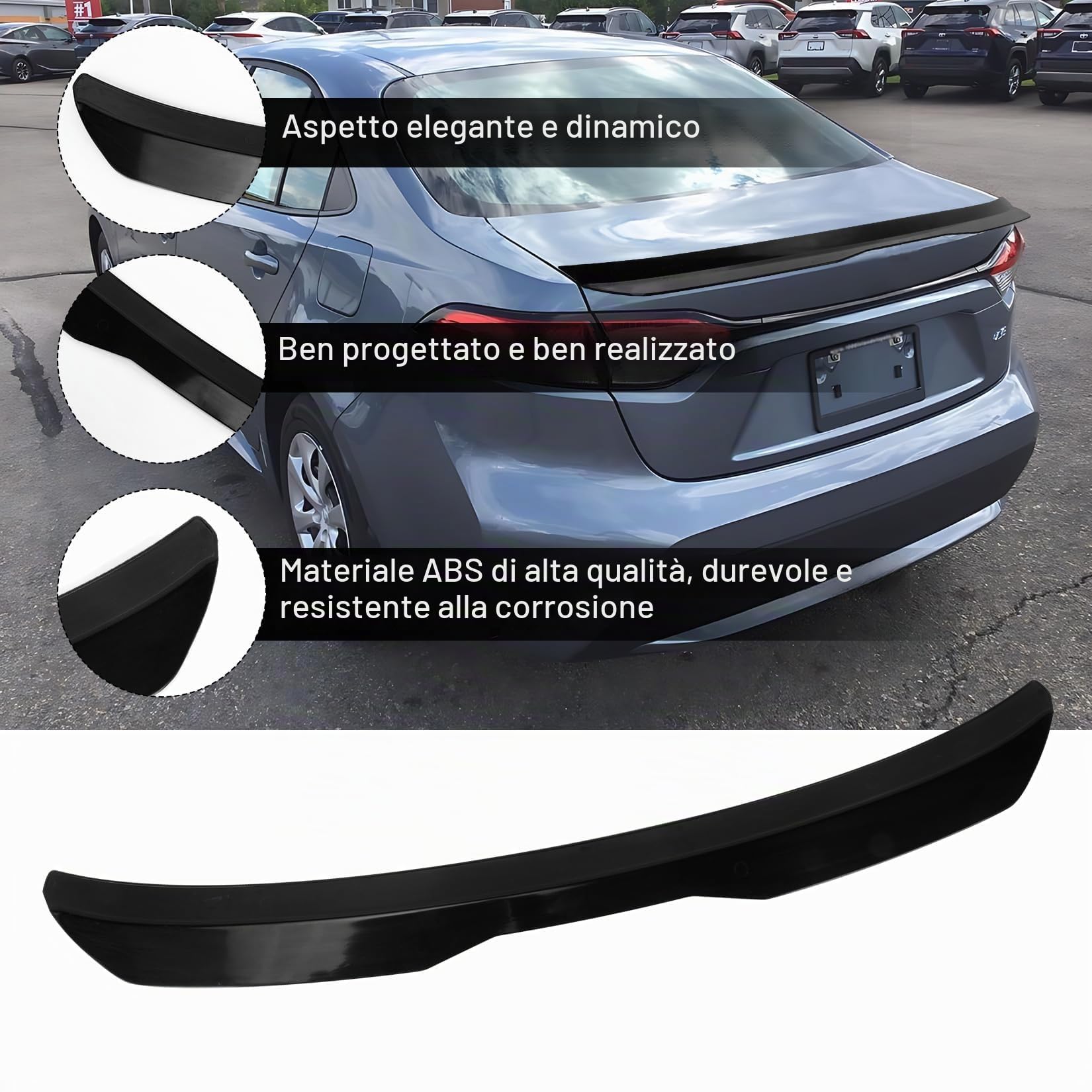 PSLER Spoiler Per Auto per Maxton Mk1 Mk2 Mk3 Mk4 Mk5 Mk6 Mk7 2000-2021 Spoiler Posteriore per Tetto Auto Universale Ala Spoiler per Tetto Lunotto Posteriore Deflettore