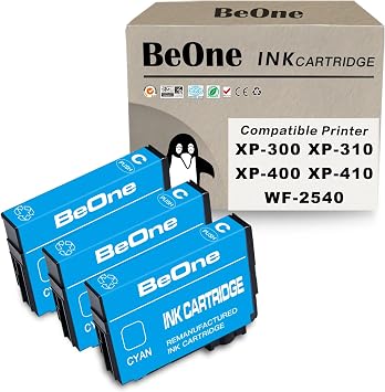 BeOne Remanufactured Ink Cartridges Compatible for 200XL 200 XL T200XL for Expression Home XP-300 XP-310 XP-400 XP-410 Workforce WF-2520 WF-2530 WF-2540 Printer 3 Cyan