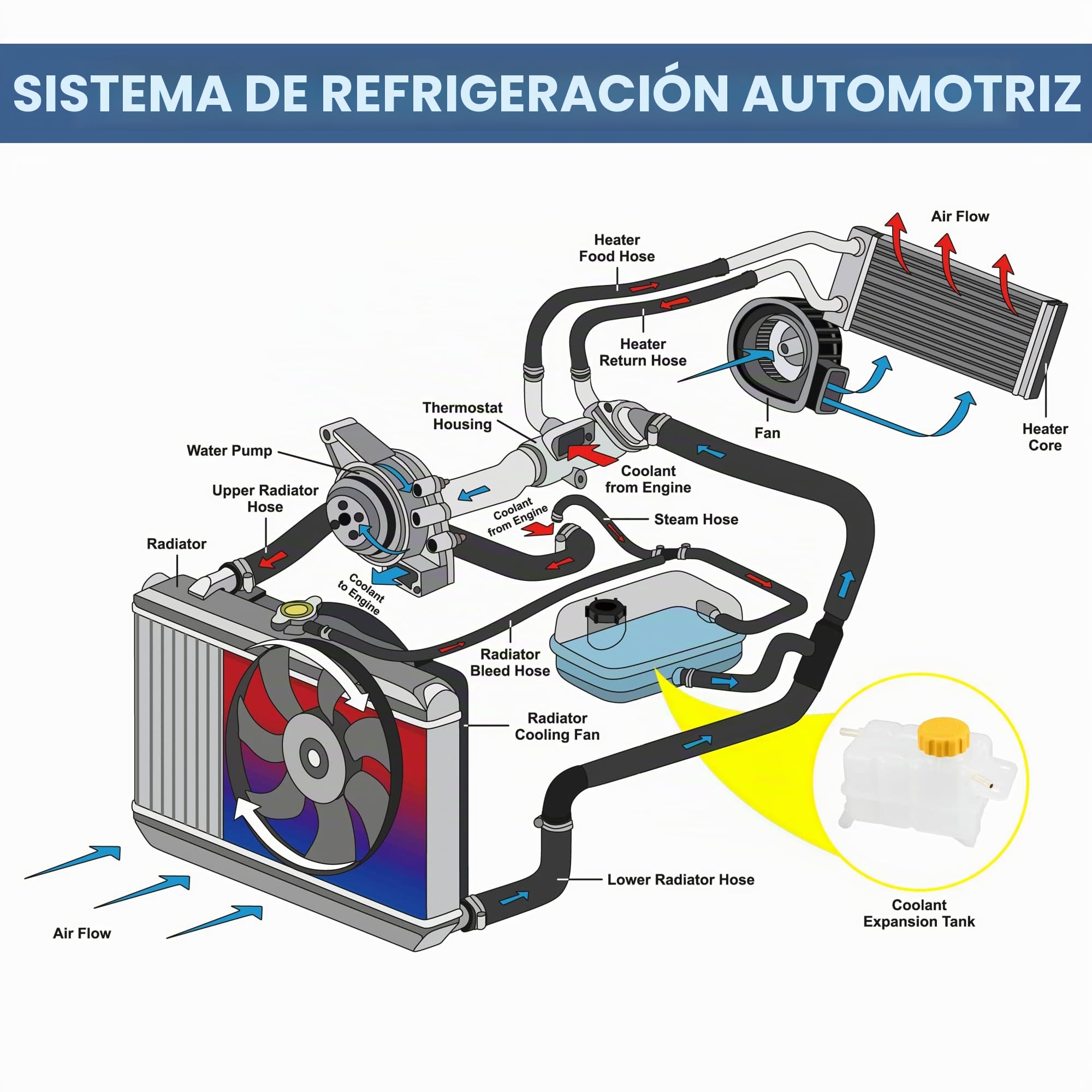 A ABSOPRO Depósito De Refrigerante Del Radiador Para Chevrolet Aveo 07-11 | Plástico, Transparente, 17X10X10Cm, 96930818,95216944, Para Pontiac G3 Base 1.6L 2009-2010, Ent 42Mm, Sal 14Mm